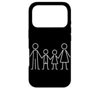 Carcasa para iPhone 17 Pro Minimalista Familia Línea Arte Dibujo Mamá Papá Hi