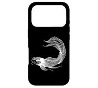 Carcasa para iPhone 17 Pro Minimalista Koi Fish Line Art Simple Dibujo Diseño
