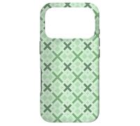 Carcasa para iPhone 17 Pro Mint Sage Green Crosses Fresh Natural Green Art Deco Pattern