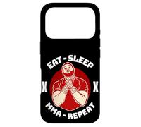 Carcasa para iPhone 17 Pro MMA Cage Fighter Eat Sleep Repetir Artes Marciales Mixtas