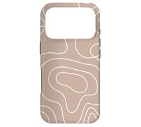 Carcasa para iPhone 17 Pro Modern Line Art Abstract Circles Pattern Beige Light Brown