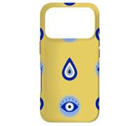 Carcasa para iPhone 17 Pro Moderno Mal de Ojo Griego Mati Azul Y Amarillo Estética