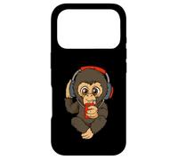 Carcasa para iPhone 17 Pro Mono Kawaii con un Reproductor de música Retro Chillout Music Ape
