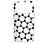 Carcasa para iPhone 17 Pro Monochrome B&W Hexagon Honeycomb Triangles Stars Pattern