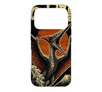 Carcasa para iPhone 17 Pro Monstruo Cielo Volando Kaiju Pterosaurio sobre Ola Japonés Retro