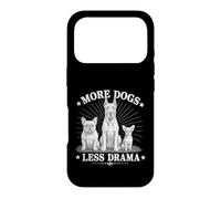 Carcasa para iPhone 17 Pro More Dogs Less Drama Funny Dog Lover Vintage Graphic