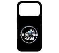 Carcasa para iPhone 17 Pro Mountain Biking Cyclist Eat Sleep Pedal Repeat
