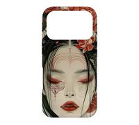 Carcasa para iPhone 17 Pro Mujeres místicas japonesas y árbol de Cerezo Kanji japonés
