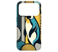 Carcasa para iPhone 17 Pro Mustard Yellow Teal Blue Penguin Retro Forest Pattern