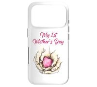 Carcasa para iPhone 17 Pro My 1st Mother's Day: Mommy & Child Holding Heart - White