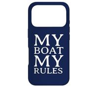 Carcasa para iPhone 17 Pro My Boat My Rules (Blanco) Capitán Barcos y Velas