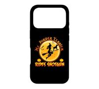 Carcasa para iPhone 17 Pro My Border Terrier Dog Rides Shotgun Halloween Costumes