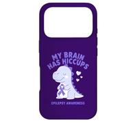 Carcasa para iPhone 17 Pro My Brain Has Hiccup Epilepsy Awareness Dino Purple Ribbon