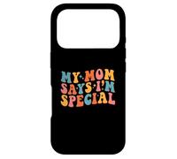 Carcasa para iPhone 17 Pro My Mom Says I'm Special Groovy Vintage Stylish Son Daughter