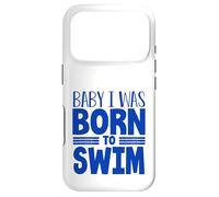 Carcasa para iPhone 17 Pro Nadador Equipo Humor Bebé Nací para Nadar