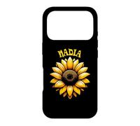 Carcasa para iPhone 17 Pro Nadia - Hermoso diseño de Girasol para niñas con Nombre Nadia