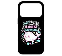 Carcasa para iPhone 17 Pro Narwhal Marine Mammal Lover, Just A Girl Who Loves Narwhals