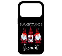 Carcasa para iPhone 17 Pro Naughty and I GNOME It Christmas Three Buffalo Plaid Gnomos