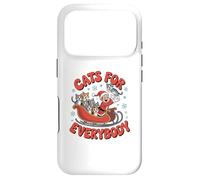 Carcasa para iPhone 17 Pro Navidad Divertida con Gatos para Todos, Trineo de Papá Noel, Amante de los Gatos