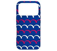 Carcasa para iPhone 17 Pro Navy Blue Crimson White Red Arched Semicircle Pattern