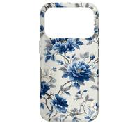 Carcasa para iPhone 17 Pro Navy Blue Flower Lover Cute Girly Botanical Floral Nature