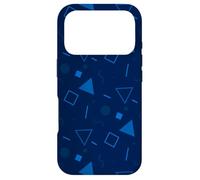 Carcasa para iPhone 17 Pro Navy Blue Triangle Circle Square Geometric Memphis Pattern
