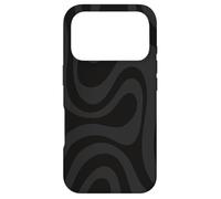 Carcasa para iPhone 17 Pro Negro Gris Remolino Líquido Rayas Líneas Retro Groovy70s 80s