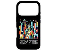 Carcasa para iPhone 17 Pro New York City Skylines NYC Statue of Liberty Cubism Art