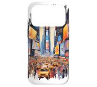 Carcasa para iPhone 17 Pro New York Times Square Pintura Acuarela Arte Vintage Viajes