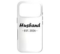 Carcasa para iPhone 17 Pro Newlywed Marriage Quote Minimalist Simple Husband EST 2026