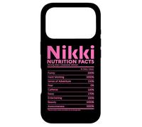 Carcasa para iPhone 17 Pro Nikki Nombre Nutrición Datos Personalizados Mujeres Niña Rosa Lindo