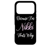 Carcasa para iPhone 17 Pro Nikki Nombre Personalizado Mujer Linda Rosa Chica Regalo Personalizado