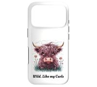 Carcasa para iPhone 17 Pro Niños de Highland Cow «Wild Like My Curls» I Love Curls para niños pequeños