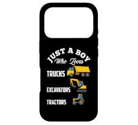 Carcasa para iPhone 17 Pro Niños Solo Un Niño Que Ama Los Camiones Excavadoras Tractores Niños