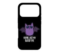 Carcasa para iPhone 17 Pro No Eres mi Tipo de Sangre Divertido Juego de Palabras con murciélagos