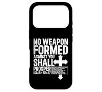 Carcasa para iPhone 17 Pro No se formó ningún Arma contra ti Isaías 54 17 Biblia Cristiano