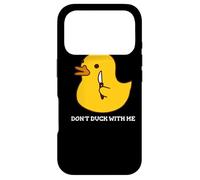Carcasa para iPhone 17 Pro No te agaches Conmigo, Divertido Pato de Goma con un Cuchillo