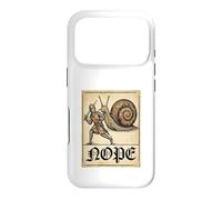 Carcasa para iPhone 17 Pro Nope Knight Fighting Giant Snail Funny Medieval History Meme