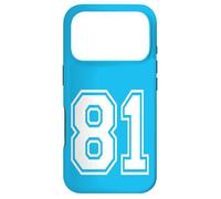 Carcasa para iPhone 17 Pro Número 81 Estilo de Equipo Deportivo en Blanco