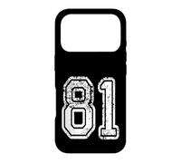 Carcasa para iPhone 17 Pro Número 81 Grungy White Sports Team Style