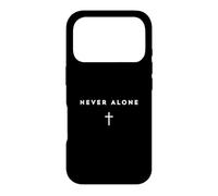 Carcasa para iPhone 17 Pro Nunca Solo Jesús Versículo bíblico católico con Cruz Simple