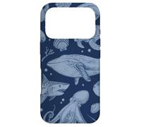 Carcasa para iPhone 17 Pro Ocean Life Sea Whale Dolphin Beach 90s Vintage Graphic