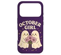 Carcasa para iPhone 17 Pro October Girl Cosmos Flower Cute Ghost Halloween Cumpleaños