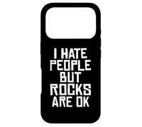 Carcasa para iPhone 17 Pro Odio a la Gente Pero Las Rocas están Bien Schwarzer Humor
