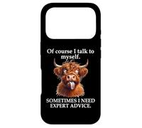 Carcasa para iPhone 17 Pro of Course I Talk to Myself Sign,Boss Work Funny Highland Cow