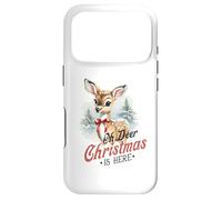 Carcasa para iPhone 17 Pro Oh Deer Christmas is Here, Lindo Animal de bambú Vintage de Invierno