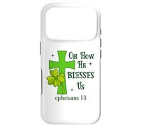 Carcasa para iPhone 17 Pro Oh How He Blesses Us Ephesians 1:3 Christian St Patricks