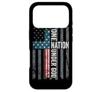 Carcasa para iPhone 17 Pro One Nation Under God - Bandera Cristiana de Estados Unidos patriótica