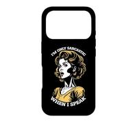 Carcasa para iPhone 17 Pro Only Sarcastic Speak Funny Sarcasm Cita Retro Pop Art Woman