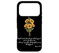 Carcasa para iPhone 17 Pro Ora Que Dios desee a Sunflower Versículo bíblico Cristiano religioso